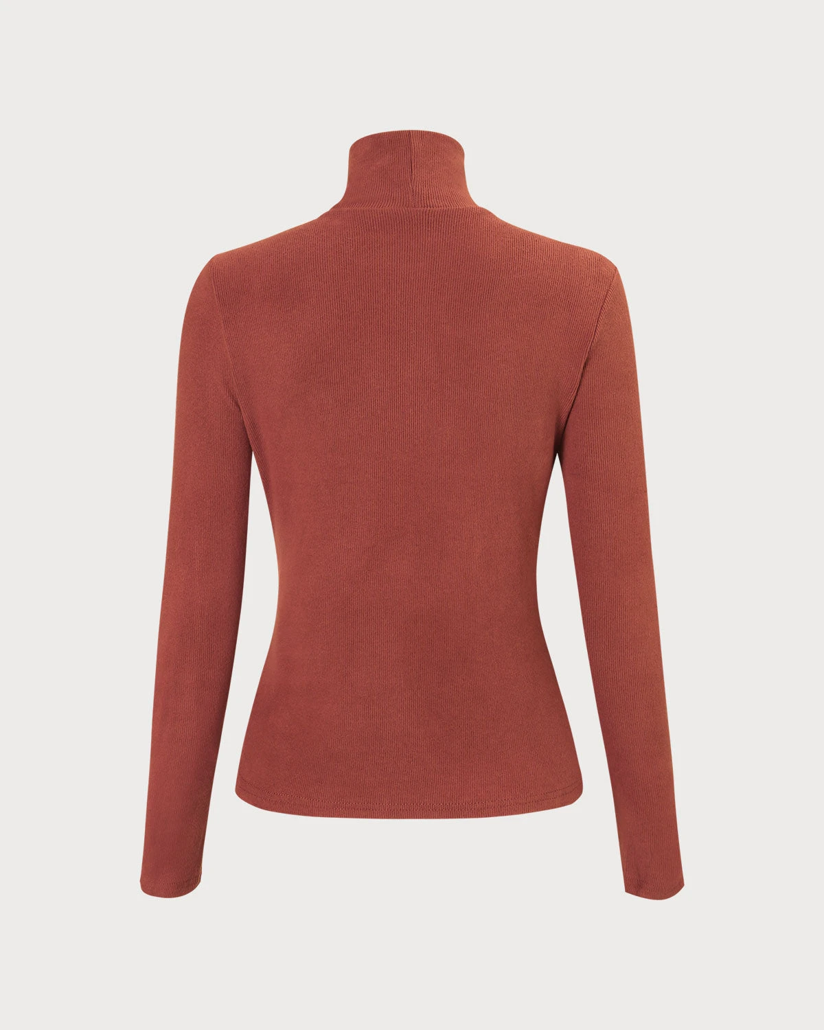 The Brick Red High Neck Cutout Knit Top 3 The Brick Red High Neck Cutout Knit Top - Image 3