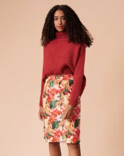 The High Waisted Corduroy Floral Skirt 9 The High Waisted Corduroy Floral Skirt -Deals Dress N Swimwear Store the high waist corduroy floral skirt bottoms ymexvy