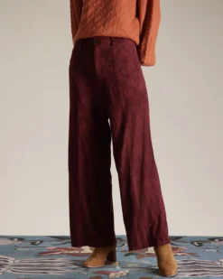 The Wine Red High Waisted Straight Pants -Deals Dress N Swimwear Store the high waisted suede straight pants bottoms z41zus