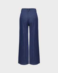 The Blue High Waisted Wide Leg Faux Jeans -Deals Dress N Swimwear Store the high waisted wide leg faux jeans bottoms g9zlao