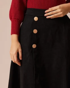 The Black Irregular Hem A-Line Midi Skirt -Deals Dress N Swimwear Store the irregular hem a line skirt bottoms evb8jv 730293