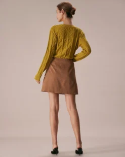 The Khaki Contrast Trim Button Mini Skirt 9 The Khaki Contrast Trim Button Mini Skirt -Deals Dress N Swimwear Store the khaki contrast trim mini skirt bottoms ubkka6