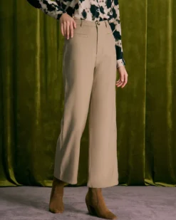 The Khaki High Waisted Straight Pants