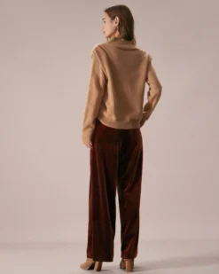 The Khaki V Neck Overlapping Ribbed Sweater 9 The Khaki V Neck Overlapping Ribbed Sweater -Deals Dress N Swimwear Store the khaki overlapping v neck sweater tops c3nljz