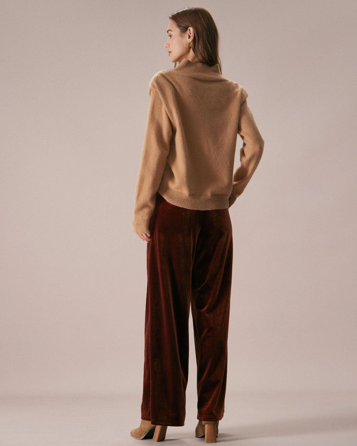 The Khaki V Neck Overlapping Ribbed Sweater 5 The Khaki V Neck Overlapping Ribbed Sweater - Image 5