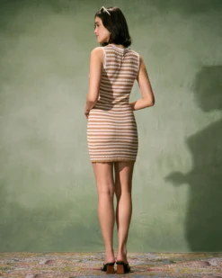 The Khaki Round Neck Striped Mini Dress 9 The Khaki Round Neck Striped Mini Dress -Deals Dress N Swimwear Store the khaki round neck striped mini dress dresses cibgst