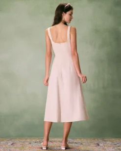 The Khaki Square Neck Contrast Midi Dress 13 The Khaki Square Neck Contrast Midi Dress -Deals Dress N Swimwear Store the khaki square neck contrast midi dress dresses qm4hux