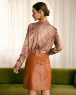 The Khaki Striped Vintage Satin Shirt 9 The Khaki Striped Vintage Satin Shirt -Deals Dress N Swimwear Store the khaki striped satin shirt tops 5iur3t