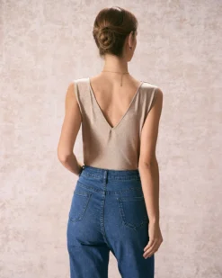 The Khaki Round Neck V-Back Tank Top -Deals Dress N Swimwear Store the khaki v back tank top tops lx20nc