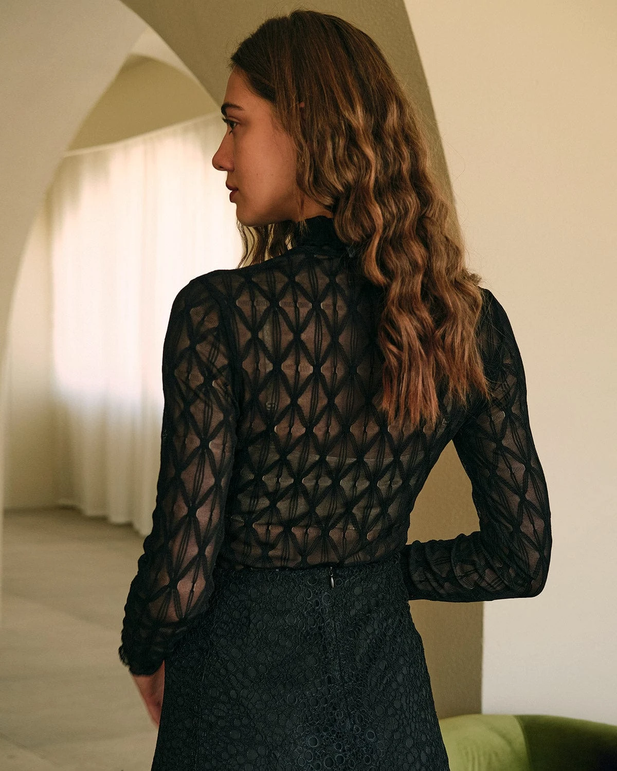 The Solid Sheer Mesh Long Sleeve Tee 5 The Solid Sheer Mesh Long Sleeve Tee - Image 5