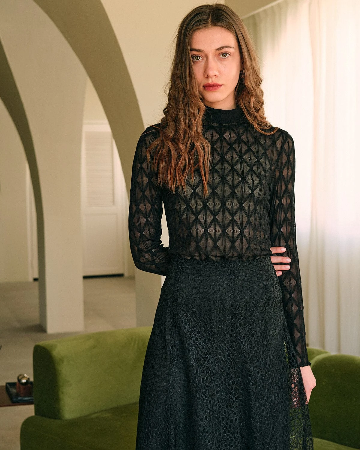 The Solid Sheer Mesh Long Sleeve Tee 2 The Solid Sheer Mesh Long Sleeve Tee - Image 2