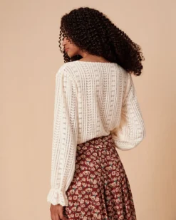 The Beige Solid Lace Trim Blouse 9 The Beige Solid Lace Trim Blouse -Deals Dress N Swimwear Store the lace trim blouse tops tiktey