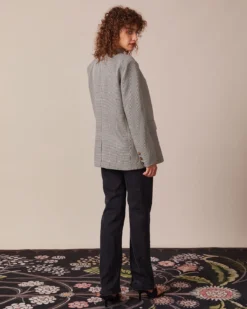 The Coffee Lapel Houndstooth Button Blazer 9 The Coffee Lapel Houndstooth Button Blazer -Deals Dress N Swimwear Store the lapel houndstooth blazer outerwear bfhoym 450573