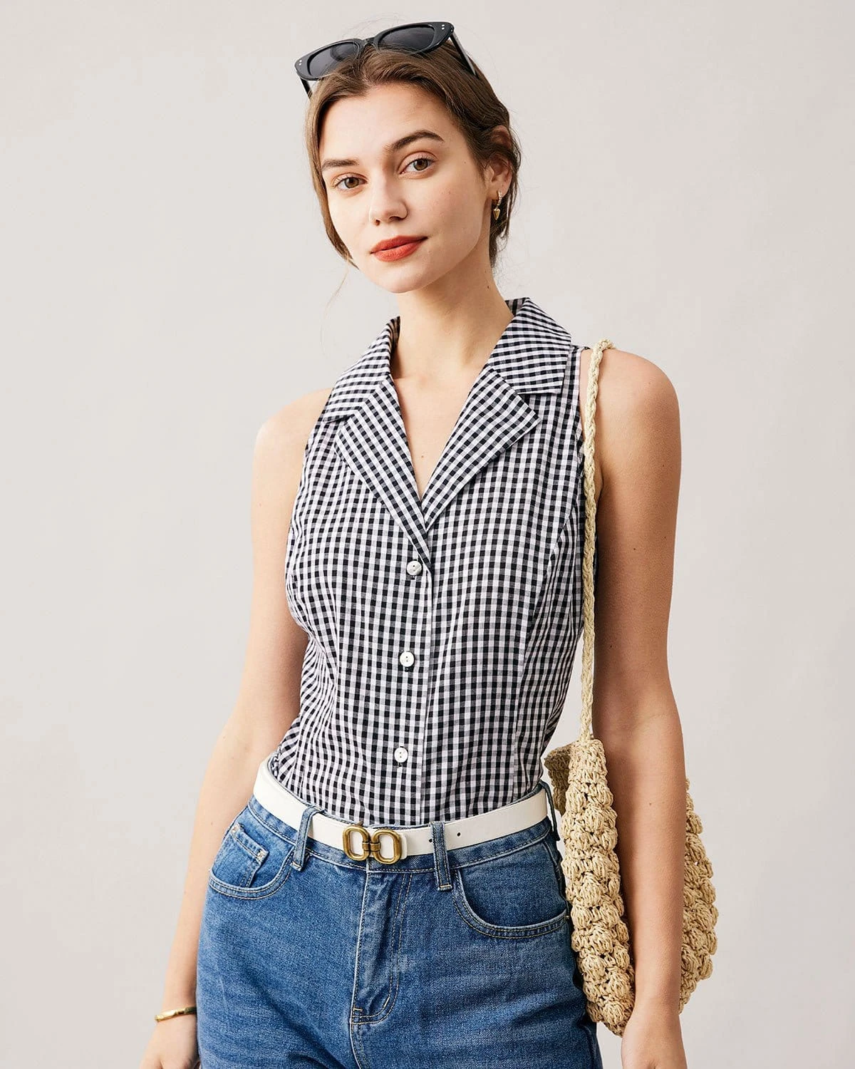 The Collared Button Up Sleeveless Plaid Vest 1 The Collared Button Up Sleeveless Plaid Vest