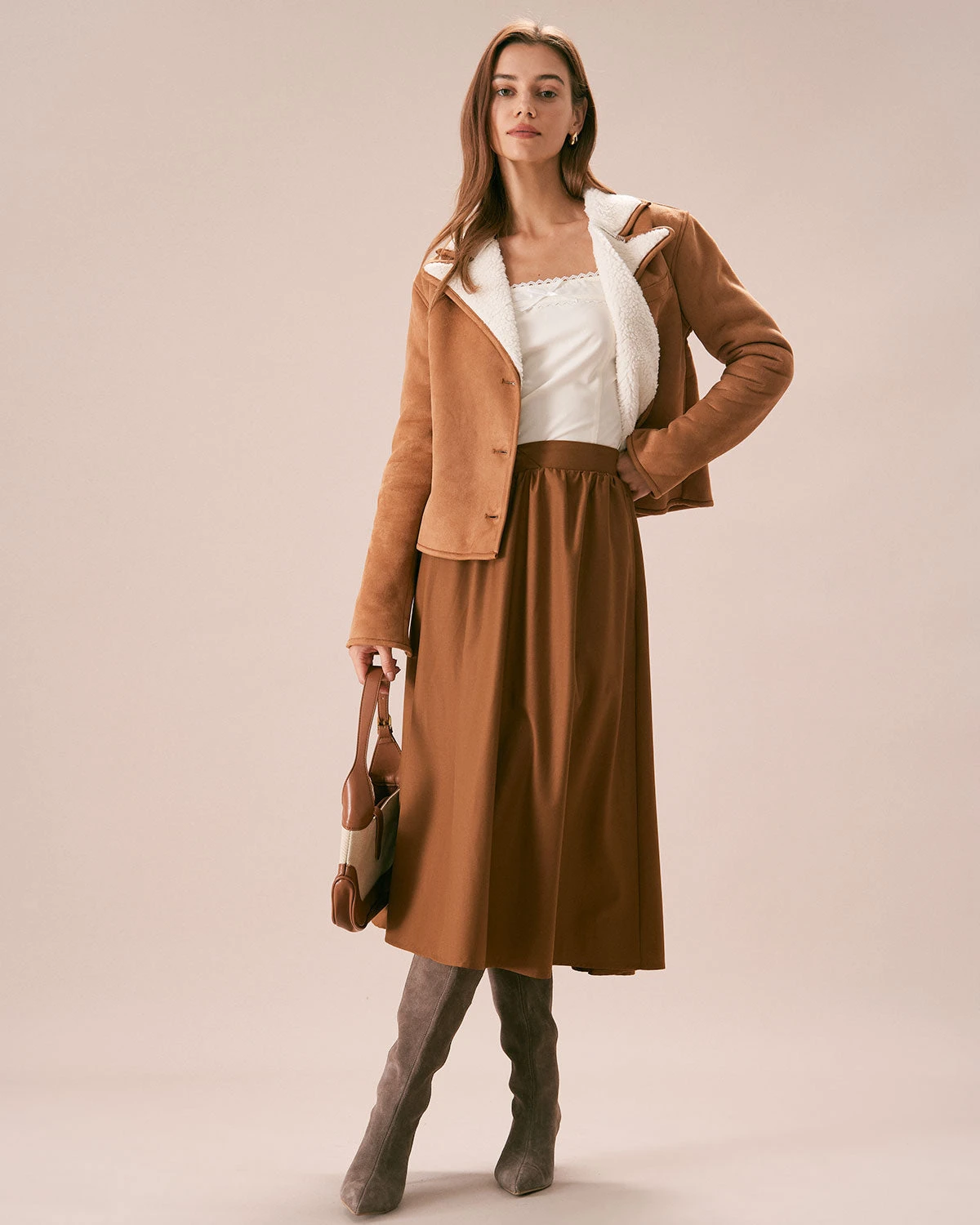 The Brown Lapel Single Breasted Suede Jacket 5 The Brown Lapel Single Breasted Suede Jacket - Image 5