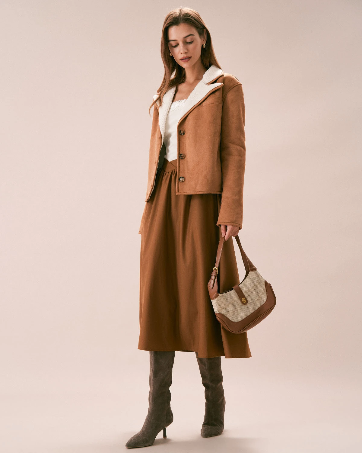 The Brown Lapel Single Breasted Suede Jacket 4 The Brown Lapel Single Breasted Suede Jacket - Image 4