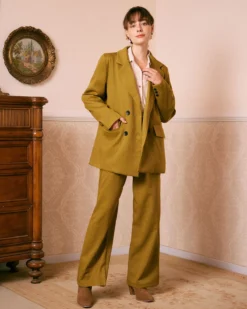 The Green Lapel Striped Button Up Blazer 7 The Green Lapel Striped Button Up Blazer -Deals Dress N Swimwear Store the lapel striped button blazer outerwear zr32m2