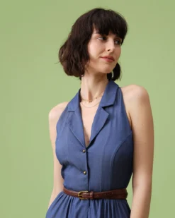 The Blue Lapel Tunic Sleeveless Midi Dress 10 The Blue Lapel Tunic Sleeveless Midi Dress -Deals Dress N Swimwear Store the lapel tunic midi dress dresses kkvicb 374971