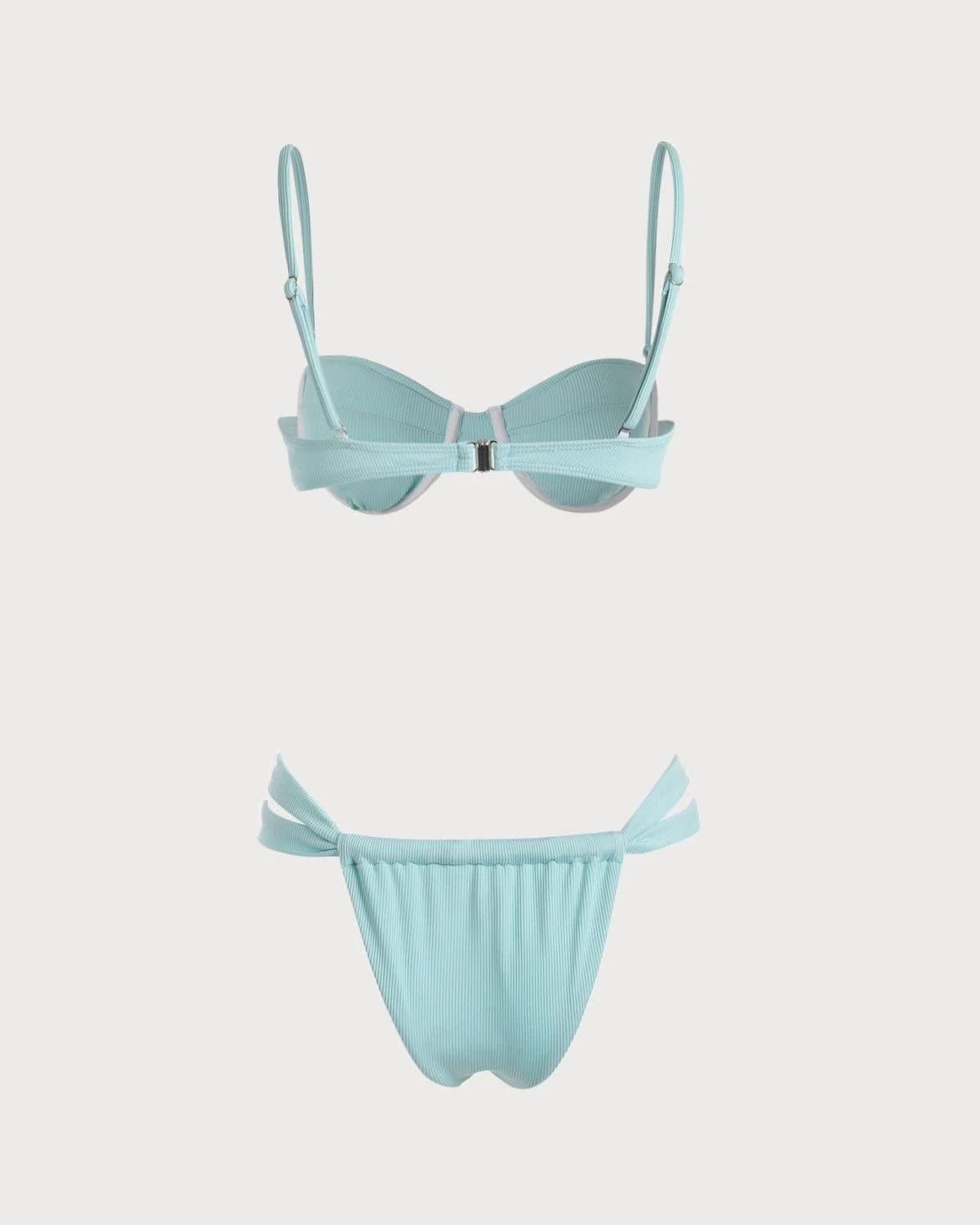The Light Blue Underwire Ribbed Bikini Set 8 The Light Blue Underwire Ribbed Bikini Set - Image 8