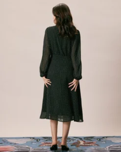 The Black Mock Neck Polka Dot Midi Dress 9 The Black Mock Neck Polka Dot Midi Dress -Deals Dress N Swimwear Store the long sleeve sheer polka dot dress dresses j7ptgp