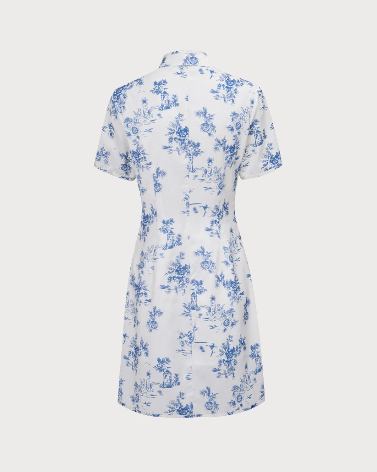 The Blue Mandarin Collar Floral Cheongsam 8 The Blue Mandarin Collar Floral Cheongsam - Image 8