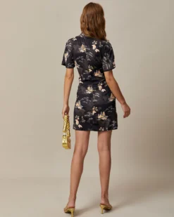 The Black Mandarin Collar Floral Cheongsam 11 The Black Mandarin Collar Floral Cheongsam -Deals Dress N Swimwear Store the mandarin collar floral cheongsam dresses hanu1z