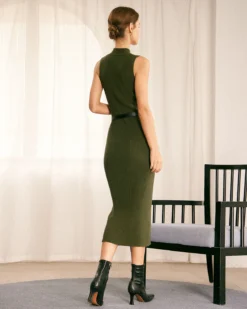 The Army Green Mock Neck Sweater Midi Dress 8 The Army Green Mock Neck Sweater Midi Dress -Deals Dress N Swimwear Store the mock neck bodycon sweater dress dresses dl2s4a