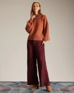 The Orange Mock Neck Drop Shoulder Sweater 10 The Orange Mock Neck Drop Shoulder Sweater -Deals Dress N Swimwear Store the mock neck drop shoulder sweater tops grypus