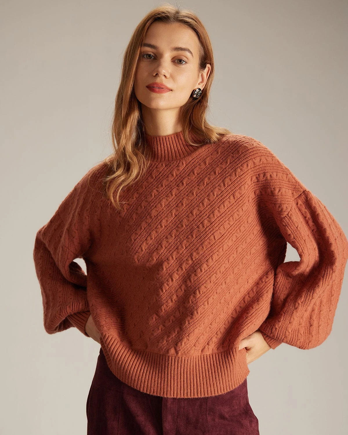 The Orange Mock Neck Drop Shoulder Sweater 1 The Orange Mock Neck Drop Shoulder Sweater