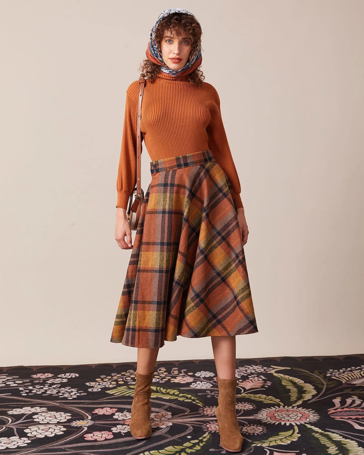 The Brown Mock Neck Lantern Sleeve Knit Top 2 The Brown Mock Neck Lantern Sleeve Knit Top - Image 2