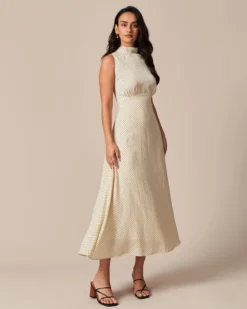 The Apricot Mock Neck Polka Dot Maxi Dress 9 The Apricot Mock Neck Polka Dot Maxi Dress -Deals Dress N Swimwear Store the mock neck polka dot dress dresses ioxwql 374126