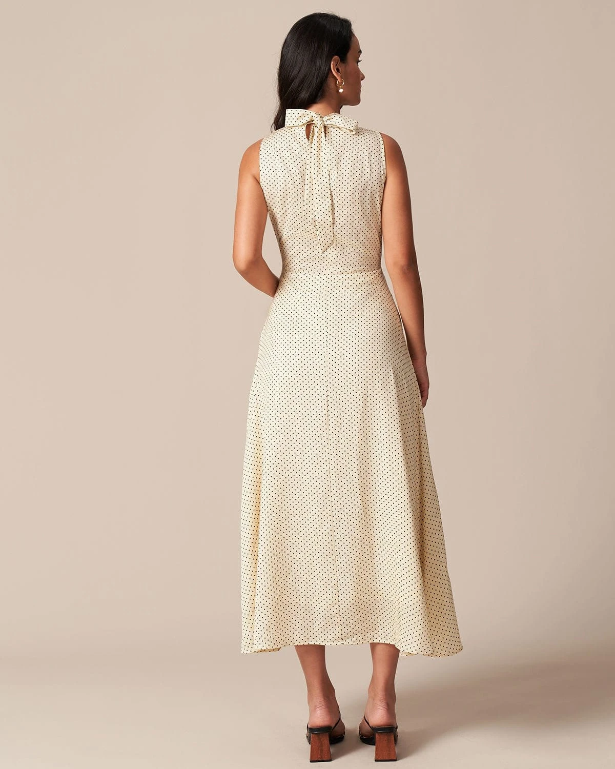 The Apricot Mock Neck Polka Dot Maxi Dress 5 The Apricot Mock Neck Polka Dot Maxi Dress - Image 5