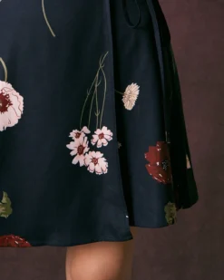 The Navy V Neck Floral Tie Wrap Mini Dress -Deals Dress N Swimwear Store the navy floral wrap mini dress dresses ceufjc 452727