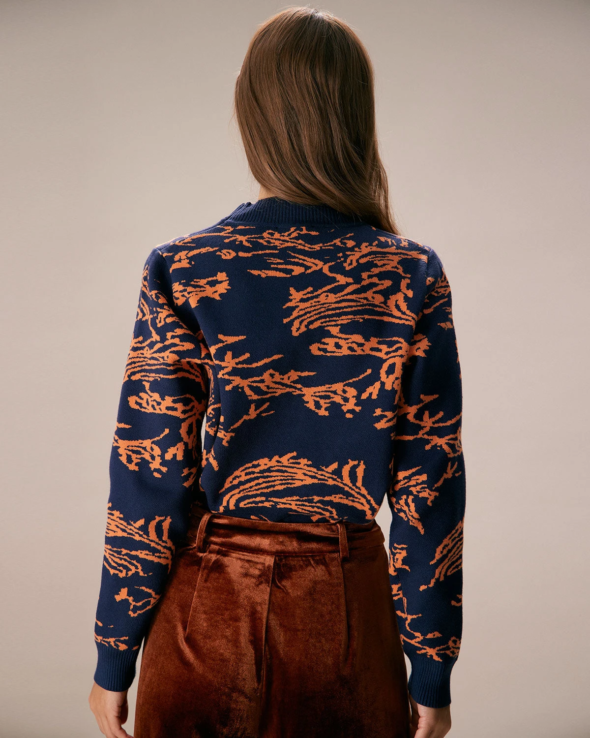 The Navy Mock Neck Abstract Print Sweater 5 The Navy Mock Neck Abstract Print Sweater - Image 5