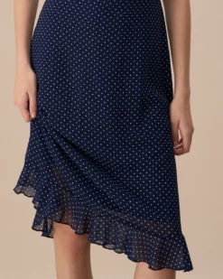 The Navy Polka Dot Cutout Midi Dress -Deals Dress N Swimwear Store the navy polka dot cutout back midi dress dresses tlasoo