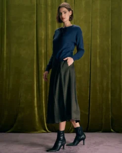 The Navy Round Neck Tie Ribbed Sweater -Deals Dress N Swimwear Store the navy round neck tie sweater tops h15vgz