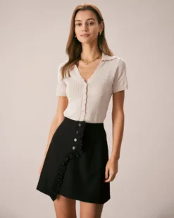 The Nude V Neck Button Pointelle Knit Tee -Deals Dress N Swimwear Store the nude v neck pointelle knit tee tops igvyfe