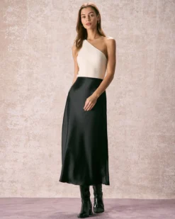 The Beige One Shoulder Ribbed Knit Tank Top -Deals Dress N Swimwear Store the one shoulder rib knit top tops hyisp6