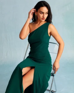 The Green One Shoulder Sleeveless Maxi Dress 8 The Green One Shoulder Sleeveless Maxi Dress -Deals Dress N Swimwear Store the one shoulder slit maxi dress dresses w1peyv 417142