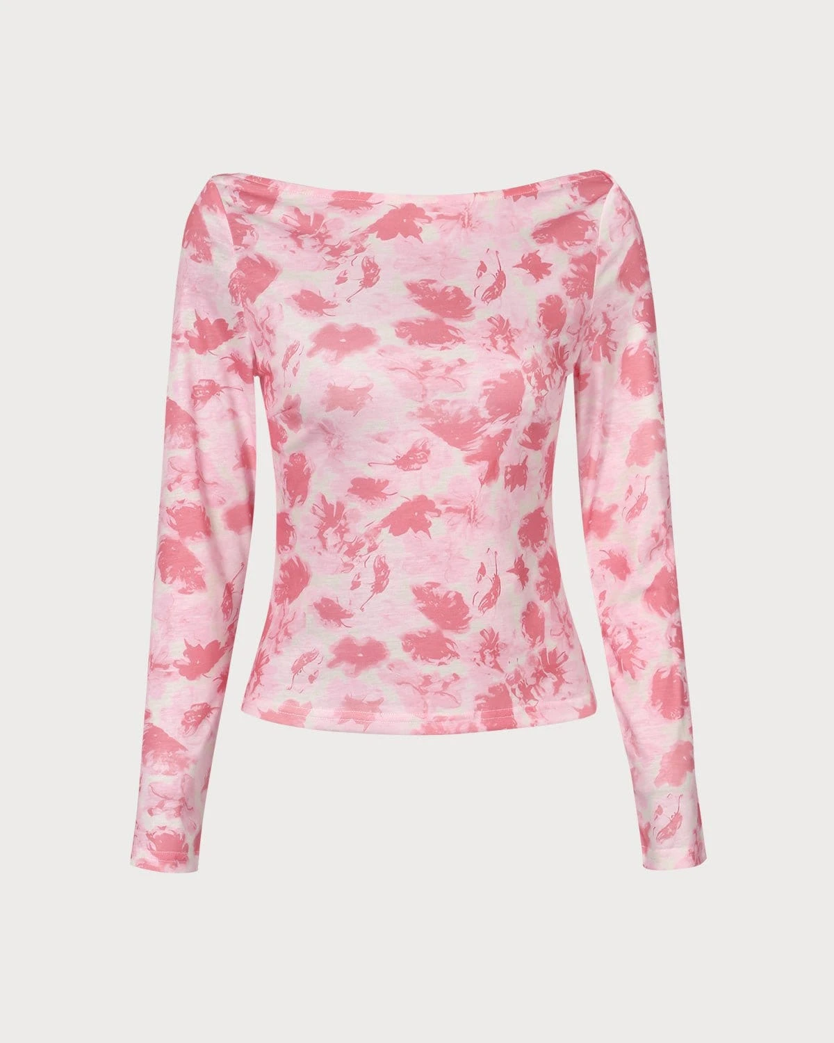 The Pink Boat Neck Floral Long Sleeve Tee 7 The Pink Boat Neck Floral Long Sleeve Tee - Image 7