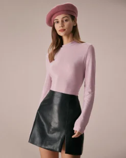 The Pink Mock Neck Long Sleeve Lurex Tee 10 The Pink Mock Neck Long Sleeve Lurex Tee -Deals Dress N Swimwear Store the pink mock neck lurex tee tops ega2rd