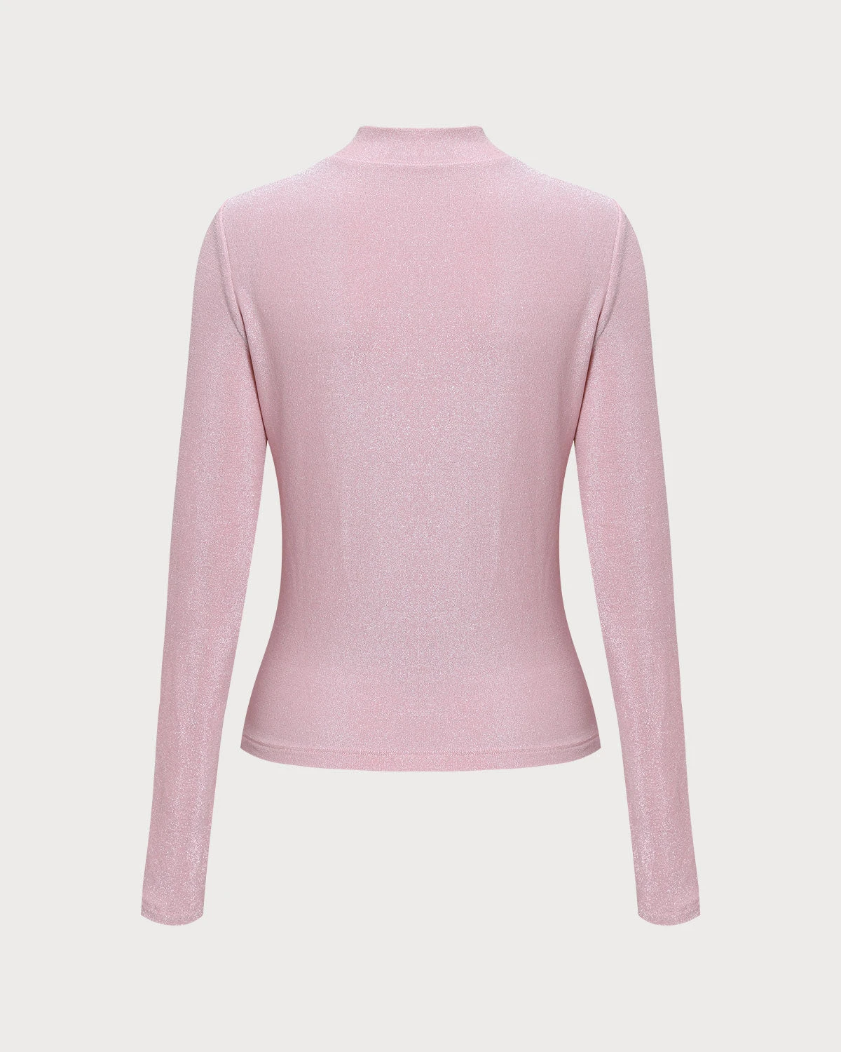 The Pink Mock Neck Long Sleeve Lurex Tee 8 The Pink Mock Neck Long Sleeve Lurex Tee - Image 8