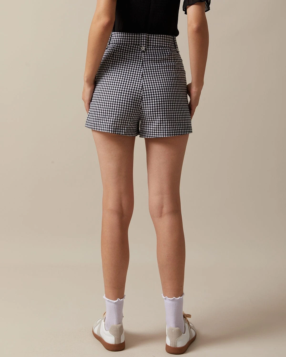 The Black High Waisted Button Up Plaid Shorts 5 The Black High Waisted Button Up Plaid Shorts - Image 5