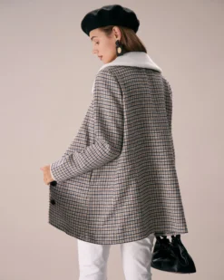 The Khaki Lapel Single Breasted Plaid Blazer -Deals Dress N Swimwear Store the plaid single breasted blazer outerwear zlz6do