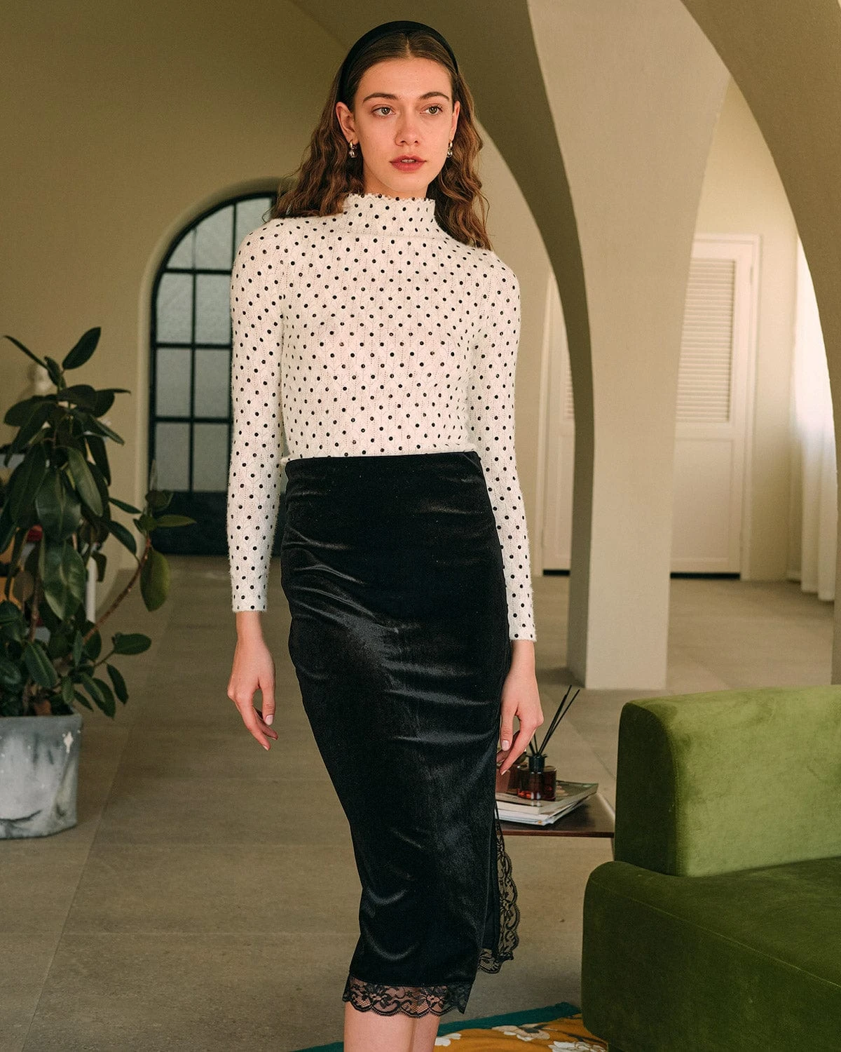 The Polka Dot Mock Neck Knit Top 4 The Polka Dot Mock Neck Knit Top - Image 4
