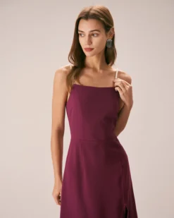 The Purple Pearl Strap A-Line Slit Maxi Dress 8 The Purple Pearl Strap A-Line Slit Maxi Dress -Deals Dress N Swimwear Store the purple pearl strap maxi dress dresses h1zyk2