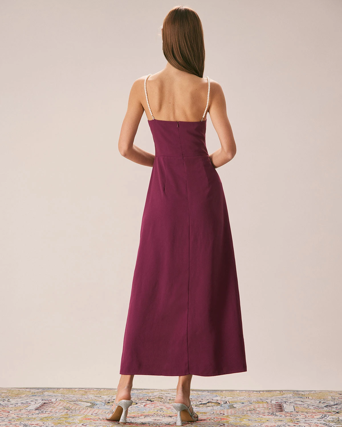The Purple Pearl Strap A-Line Slit Maxi Dress 6 The Purple Pearl Strap A-Line Slit Maxi Dress - Image 6