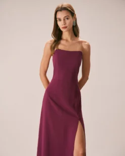 The Purple Pearl Strap A-Line Slit Maxi Dress 10 The Purple Pearl Strap A-Line Slit Maxi Dress -Deals Dress N Swimwear Store the purple pearl strap maxi dress purple dresses wu2pzb