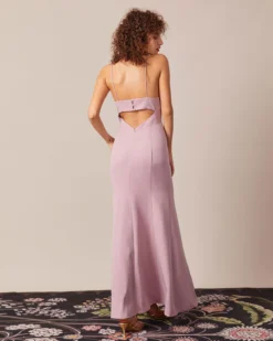 The Purple Cutout Back Mermaid Maxi Dress -Deals Dress N Swimwear Store the purple slit mermaid maxi dress dresses a1v7ah