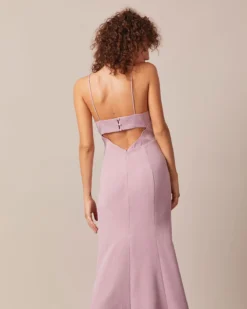 The Purple Cutout Back Mermaid Maxi Dress -Deals Dress N Swimwear Store the purple slit mermaid maxi dress dresses jivuev